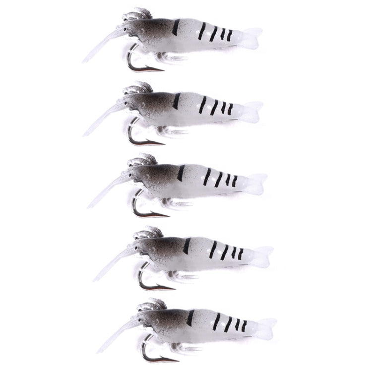 5pcs /Pack HENGJIA SO064 Imitation Grass Shrimp Dummy Bait Lua Fishing Soft Lures, 4cm 1.5g