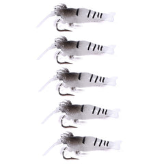 5pcs /Pack HENGJIA SO064 Imitation Grass Shrimp Dummy Bait Lua Fishing Soft Lures, 4cm 1.5g