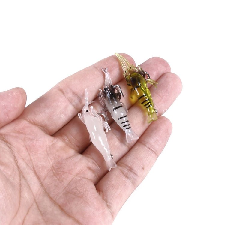 5pcs /Pack HENGJIA SO064 Imitation Grass Shrimp Dummy Bait Lua Fishing Soft Lures, 4cm 1.5g
