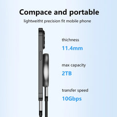 Blueendless M3N Magnetic M.2 2230 / 2242 NVMe SSD Enclosure 10Gbps Type-C USB3.1 SSD Case For Mobile Phone, M3N