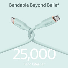 ANKER A8553 Powerline III 1.8m Skin Friendly Dual Type-C Data Cable PD100W Fast Charging Cable, 1.8m