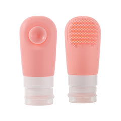 60ml Silicone Suction Cup With Brush Squeezed Bottle Portable Travel Storage Bottle, Blue, Green, Pink
