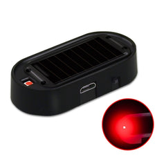 Car Solar Analog Anti-theft Device LED Warning Light, Black Shell Red Light, Black Shell Blue Light