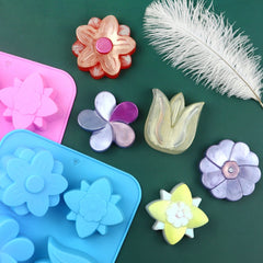 6 Grids Flower Silicone Baking Cake Molds DIY Handmade Soap Mould, 6 Grids Flower