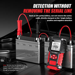 FOXSUR Automobile Motorcycle Battery Voltage Capacity Tester, Red