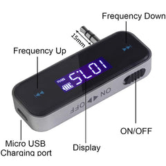 FM-01 3.5mm Music Audio FM Transmitter Mini Wireless Car MP3 Player, FM-01