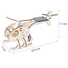 DIY Solar Helicopter Technology Small Production Children Wooden Assembled Aircraft Model, DIY Solar Helicopter
