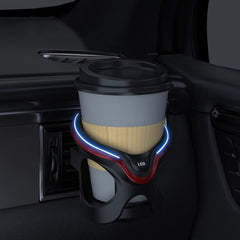 Car Cup Holder Air Conditioner Outlet Multifunctional Storage Rack, Black Red LED Light, Black Silver LED Light, Black Red Ordinary, Black Silver Ordinary