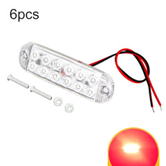 6pcs 12-Bead LED Flashing Warning Lights Motorcycle RV Signal Lights, White Light, Yellow Light, Red Light, Blue Light, Green Light