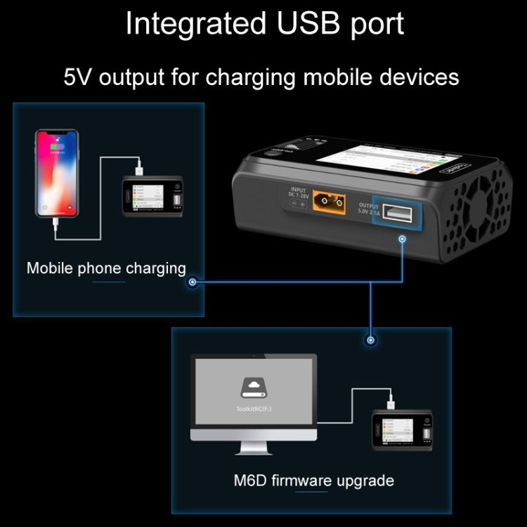 ToolkitRC M6D 500W Toy Airplane Dual Channel Li-Po Battery Balance Charger