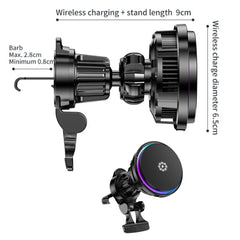 15W Car Wireless Charger Semiconductor Heat Dissipation Mobile Phone Holder RGB Light, X82