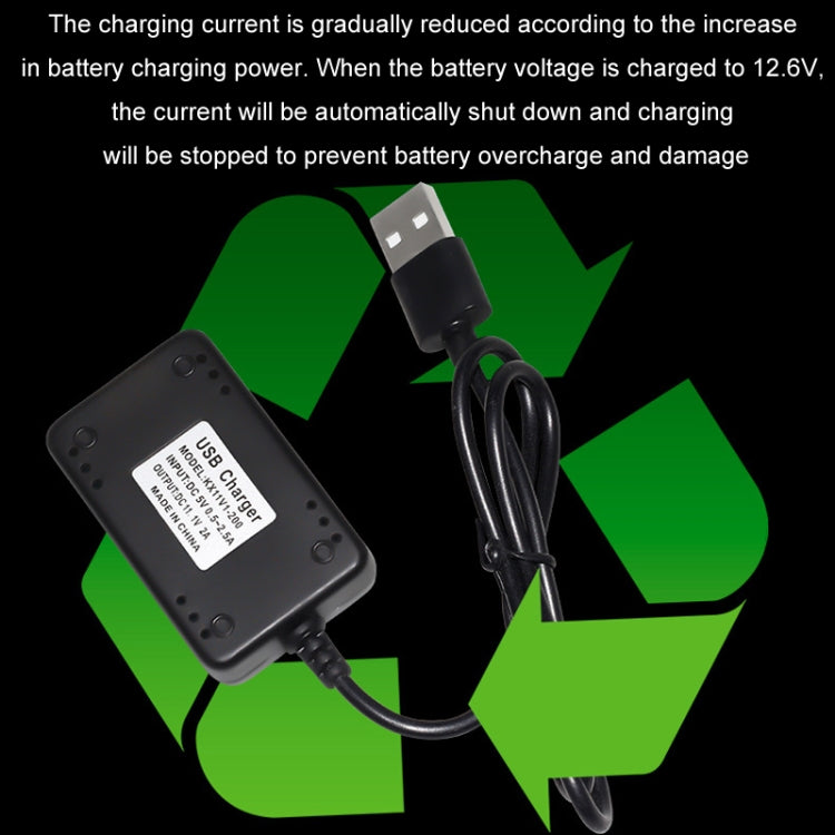 11.1V 2A 3S Output Protection Lithium Battery USB Charger With Light, XH/4P Plug