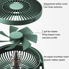 JisuLife FA19 4000mAh Wireless Rechargeable Desktop Mini Fan Silent Portable Fan