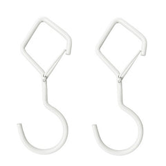 2pcs Household S Hooks For Hanging Metal Windproof Hooks With Safety Buckle, Black, White
