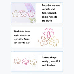 Metal Special-shaped Paper Clips File Classification And Storage Paper Clips, 10pcs /Box Sakura