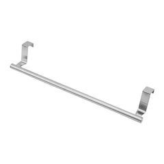 No-Punch Stainless Steel Over Door Towel Rack Cabinet Door Rag Hanging Holder, 23.5cm Silver, 23.5cm Black, 23.5cm White, 36.5cm Silver, 36.5cm Black, 36.5cm White