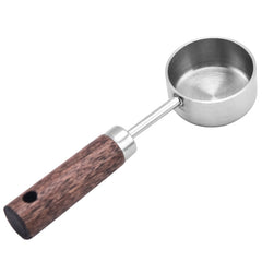 15ml Wooden Handle Stainless Steel Measuring Spoon Coffee Powder Milk Powder Spoon, Silver, Gold