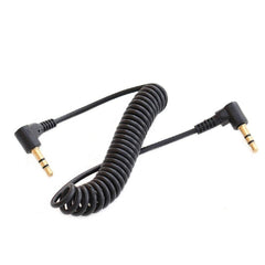 3.5mm Stereo Car Audio Cable PU Gold-plated Elbow Spring Cable