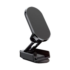 D11 Magnetic Folding Car Phone Holder Rotatable Dashboard Stick-On Navigation Stand, Black Gloosy, Silver Gloosy