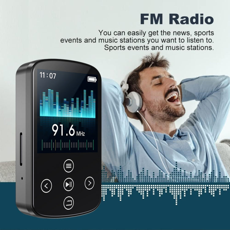 MP3 Bluetooth Music Player HIFI Sports Clip Touch Screen MP4, No TF Card, 8GB, 16GB, 32GB, 64GB, 128GB