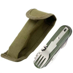 SY-FT008 7-in-1 Multifunctional Outdoor Camping Portable Folding Tableware Combination