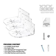 3pcs / Set Acrylic Wall Mount Bracket For Baby Monitor / Safety Camera / Speaker, YX135