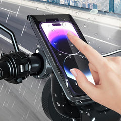 Bicycle Holder Waterproof Pouch Bag Bike Motorcycle Handlebar Mirror Phone Stand Mount, L, XL