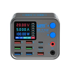 MaAnt DianBa No.1 Pro Multi-port Charger 9-ports With Digital Display Power Wireless Charger, DianBa No.1 Pro, EU Plug