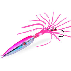 PROBEROS LF159 Luminous Bearded Squid Hook Slow Cranking Road Runner Iron Plate Bionic False Bait, 40G, 60G, 80G