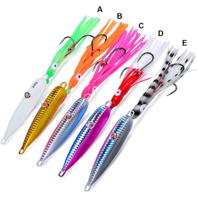 PROBEROS LF159 Luminous Bearded Squid Hook Slow Cranking Road Runner Iron Plate Bionic False Bait, 40G, 60G, 80G