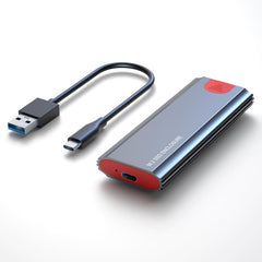 M.2 NVMe/SATA SSD Enclosure USB-C 10Gbps External Case Supports Up To 2TB, With USB-A To Type-C Cable, With Type-C Cable, With 2 Cables, With 2-in-1 Cable