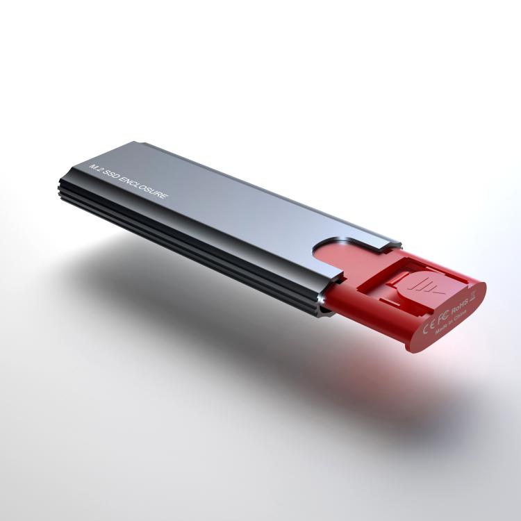 M.2 NVMe/SATA SSD Enclosure USB-C 10Gbps External Case Supports Up To 2TB, With USB-A To Type-C Cable, With Type-C Cable, With 2 Cables, With 2-in-1 Cable