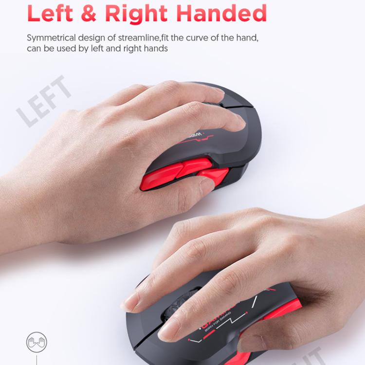 MKESPN W12 Tri-Mode 5-Channel Gaming Mouse 10-Key 10000 DPI Ambidextrous Design RGB Macro Mouse, W12 Blue, W12 Red