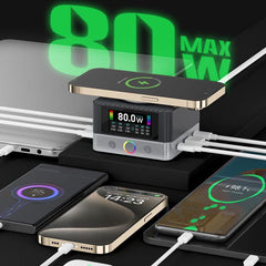 RELIFE Q7 Smart 6-Port 15W Wireless Charger Compatible With Multiple Charging Protocols, US Plug, EU Plug