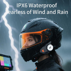 M9 Motorcycle Helmet Bluetooth Headset IPX6 Waterproof,  Auto Answer, HD Sound for Riders/Delivery/Group Intercom, M9