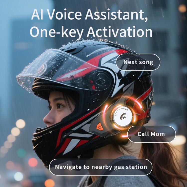 M9 Motorcycle Helmet Bluetooth Headset IPX6 Waterproof,  Auto Answer, HD Sound for Riders/Delivery/Group Intercom, M9