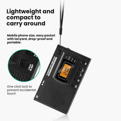 FM/AM/SW Full-Band Portable Clock LCD Clock Control Radio Player, For EU, For US
