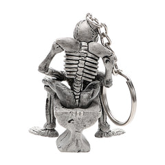 Car Key Rings Toilet Skulls Keychain Cool Purse Bag Decor Key Chain Rubber Mini Auto Keyfob Car Styling Interior Accessories, Skull Shape