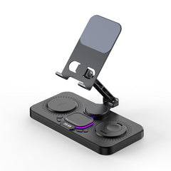 4-in-1 Fast Wireless Charging Station for Phone/Tablet/Apple Watch/AirPods Magnetic Foldable Stand with Clock Display & Cool Light Effect