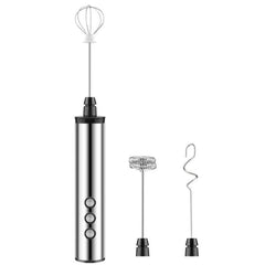 3In1 Portable Rechargeable Handheld Electric Egg Beater Mini Milk Frother For Baking, Rechargeable