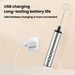 3In1 Portable Rechargeable Handheld Electric Egg Beater Mini Milk Frother For Baking, Rechargeable