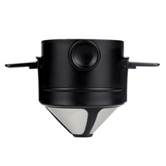 Portable Paperless Coffee Filter Cup Coffee Drip Filter Cone, White, Black, Black With Base, White With Base