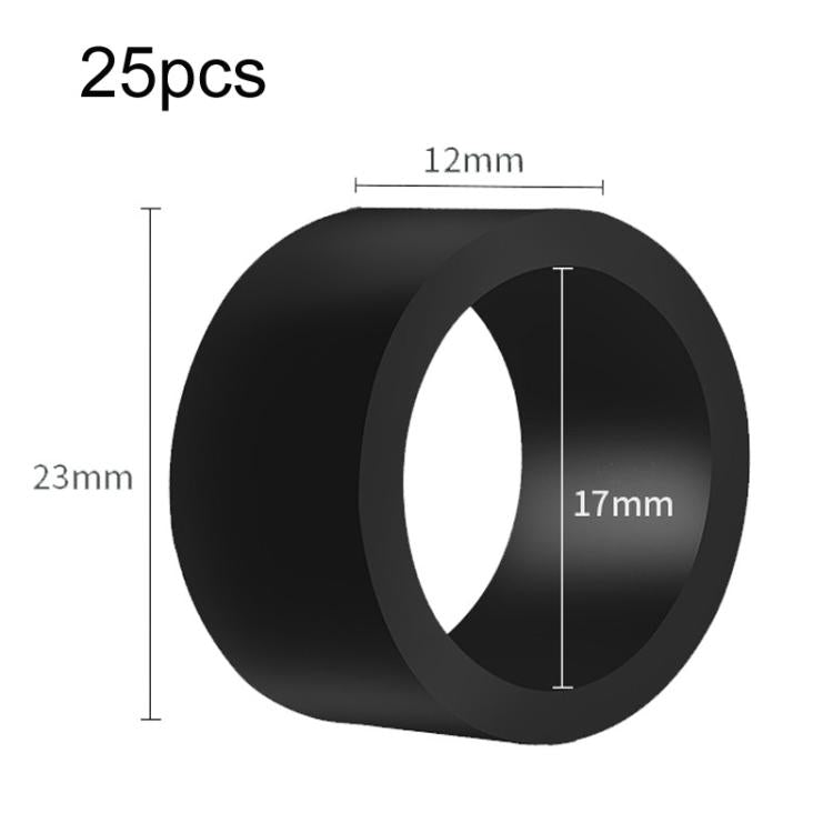 Silicone Fishing Rod Stop Anti-Slip Ring Fishing Rod Rubber Ring, 25pcs Medium Black, 20pcs Large Black, 25pcs Small Fluorescent, 25pcs Medium Fluorescent, 20pcs Large Fluorescent