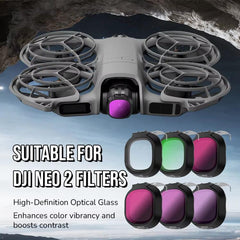 For DJI Neo 2 RCSTQ Filters Drone Polarizers Flying Camera Soft Lens Light Reducing Lens Accessories, ND8/PL+ND16/PL+ND32/PL+ND64/PL, UV+CPL+ND8+ND16+ND32+ND64, UV+CPL+ND8/PL+ND16/PL+ND32/PL+ND64/PL