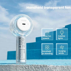 Mini Turbo Convenient USB Dazzling Colorful Light Handheld Fan, F22