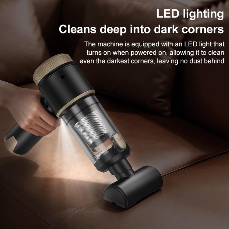 LT-150 Brushless Car Vacuum Cleaner With Power Level Digital Display 4 In 1 Handheld Vacuum Cleaner, Black Gold, Black Gold Steel Mesh