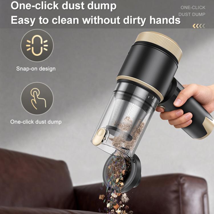 LT-150 Brushless Car Vacuum Cleaner With Power Level Digital Display 4 In 1 Handheld Vacuum Cleaner, Black Gold, Black Gold Steel Mesh