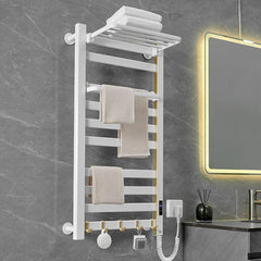 Smart Touchscreen Display Electric Heated Towel Rack Bathroom Drying Rack, Large Platinum Right Wiring, Large Platinum Left Wiring, Large White Right Wiring, Large White Left Wiring, Large Black Right Wiring