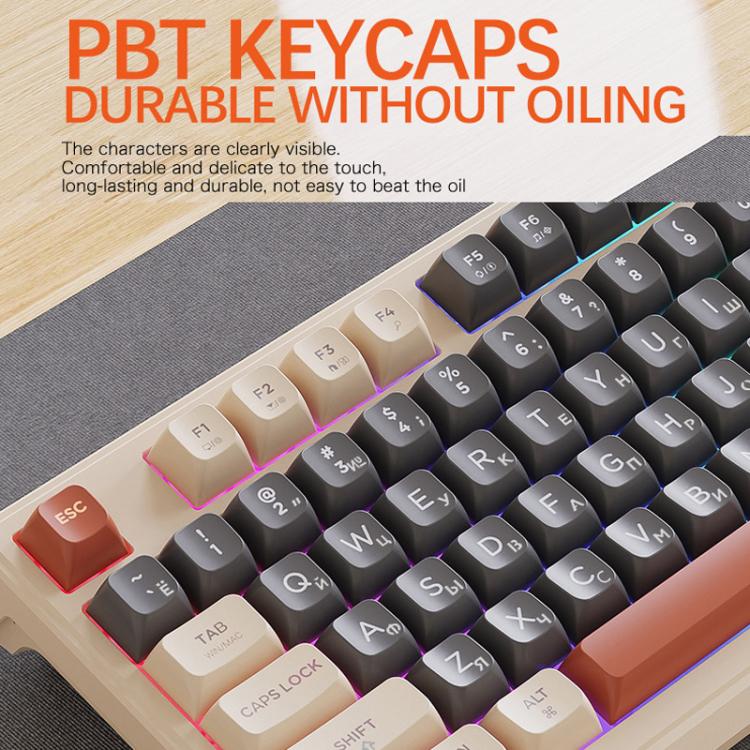 FREE WOLF M96 Wireless Bluetooth Dual-Mode Russian Keyboard PBT Dome Display Gaming Keyboard