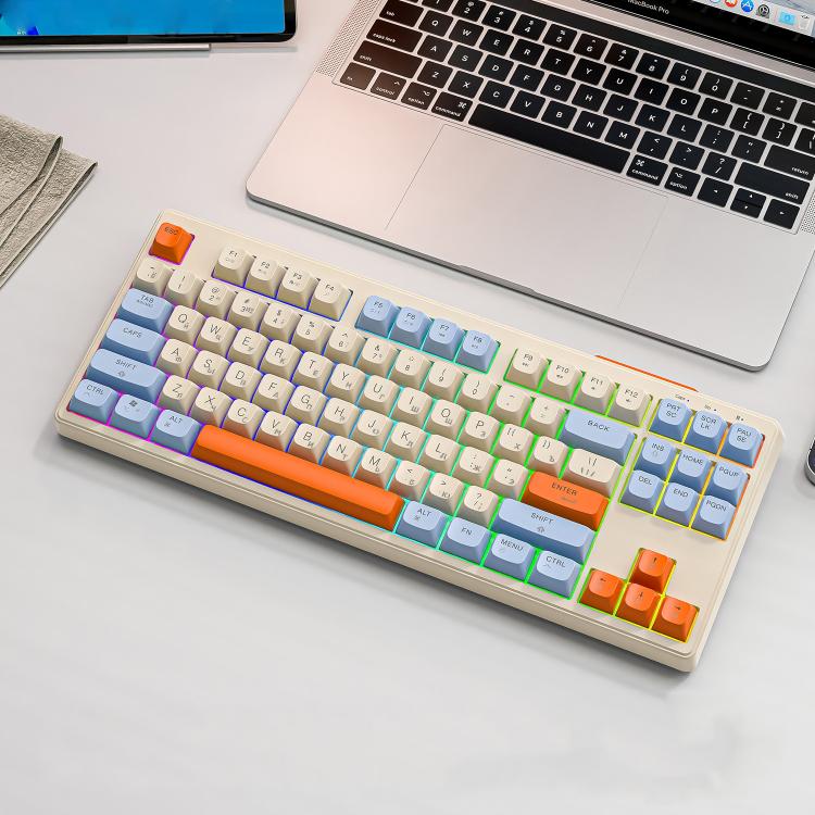 FREE WOLF M87 Russian 2.4G Wireless Bluetooth Dual-Mode Mechanical Keyboard